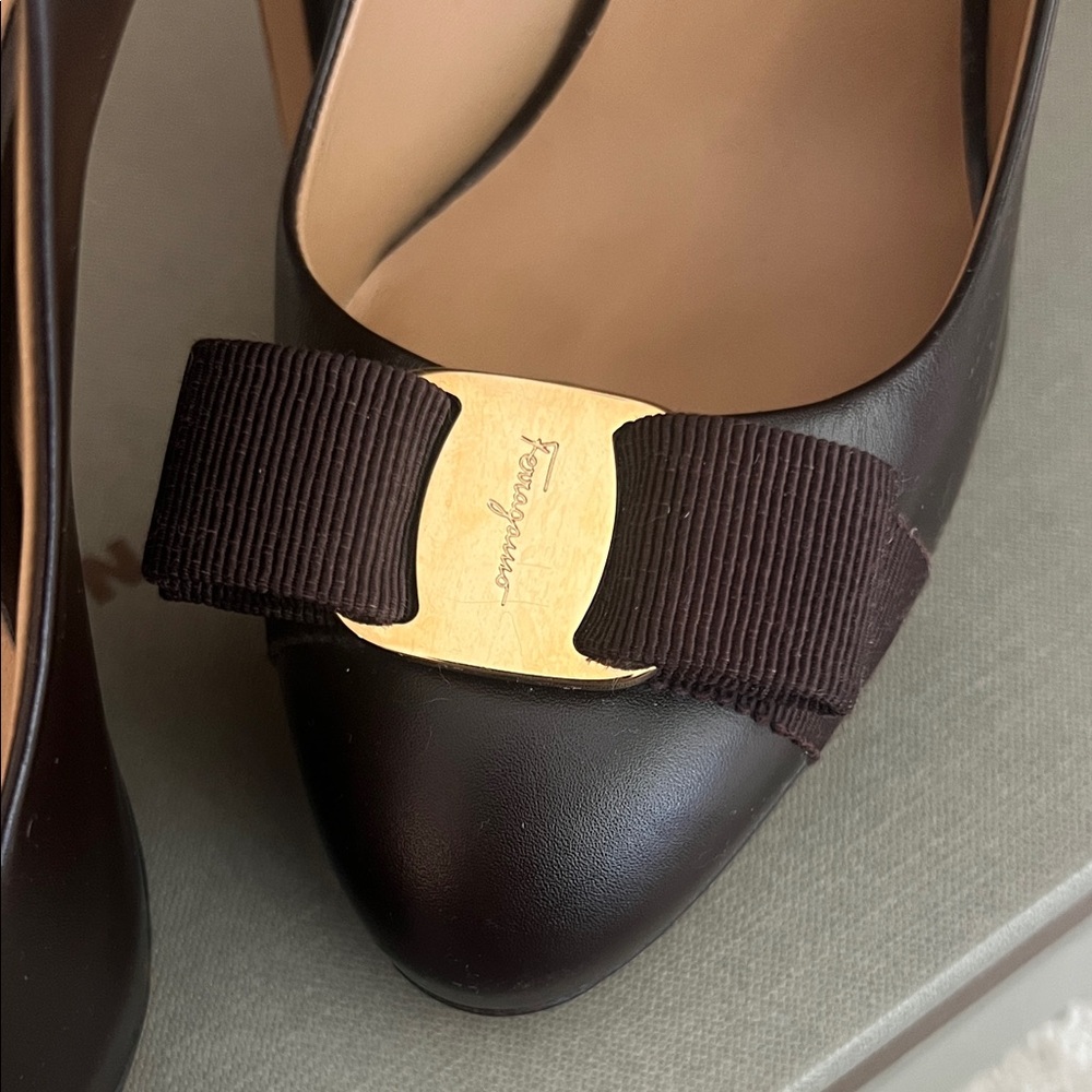 Salvatore Ferragamo Dark Brown Heels - Picture 3 of 4